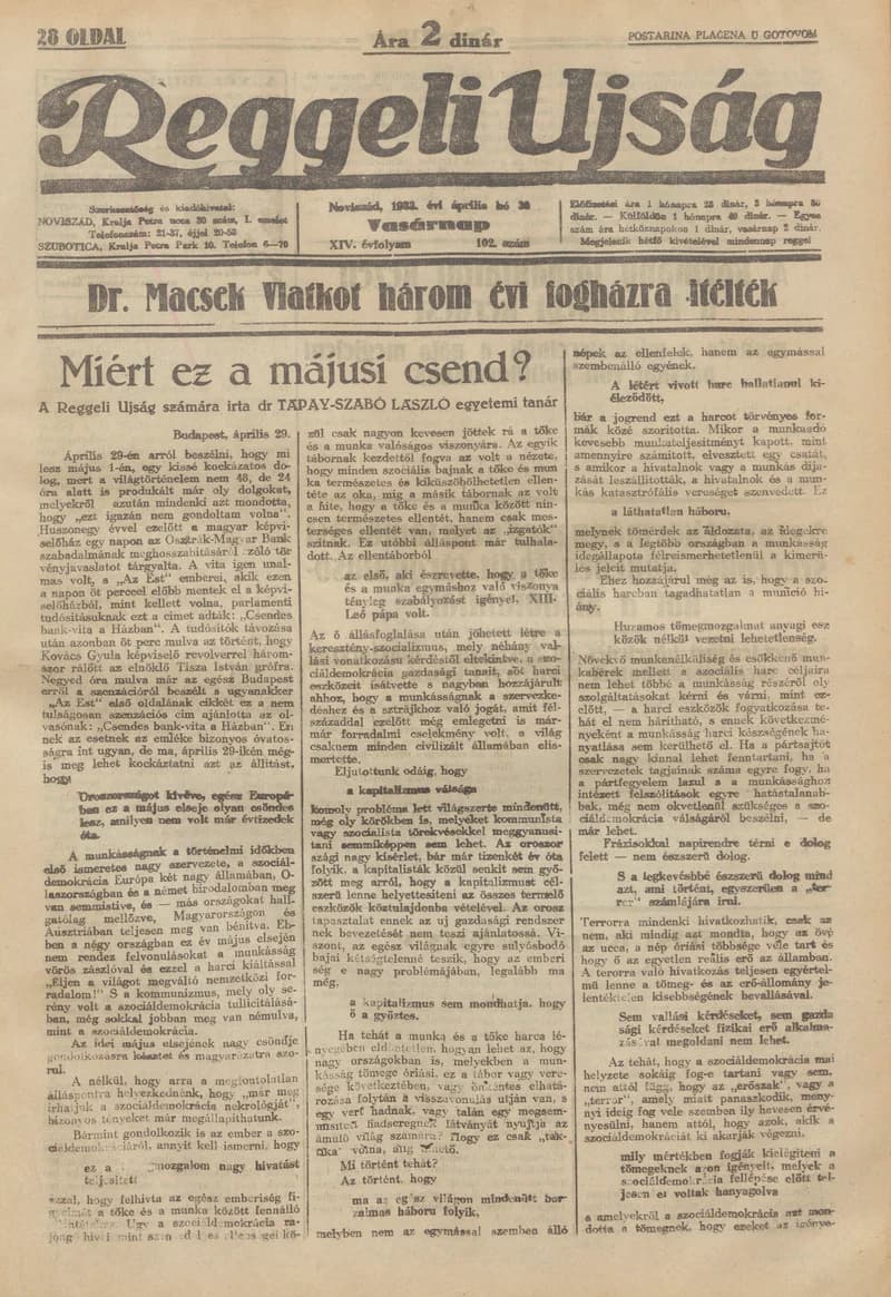Reggeli Újság, 14. évf. 1933. április 4. 80. sz.
