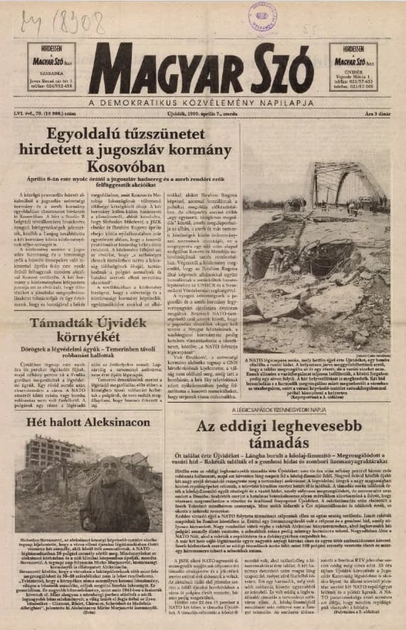 Magyar Szó, 56. évf. 1999. április 7. 70. sz. 1–8. oldal