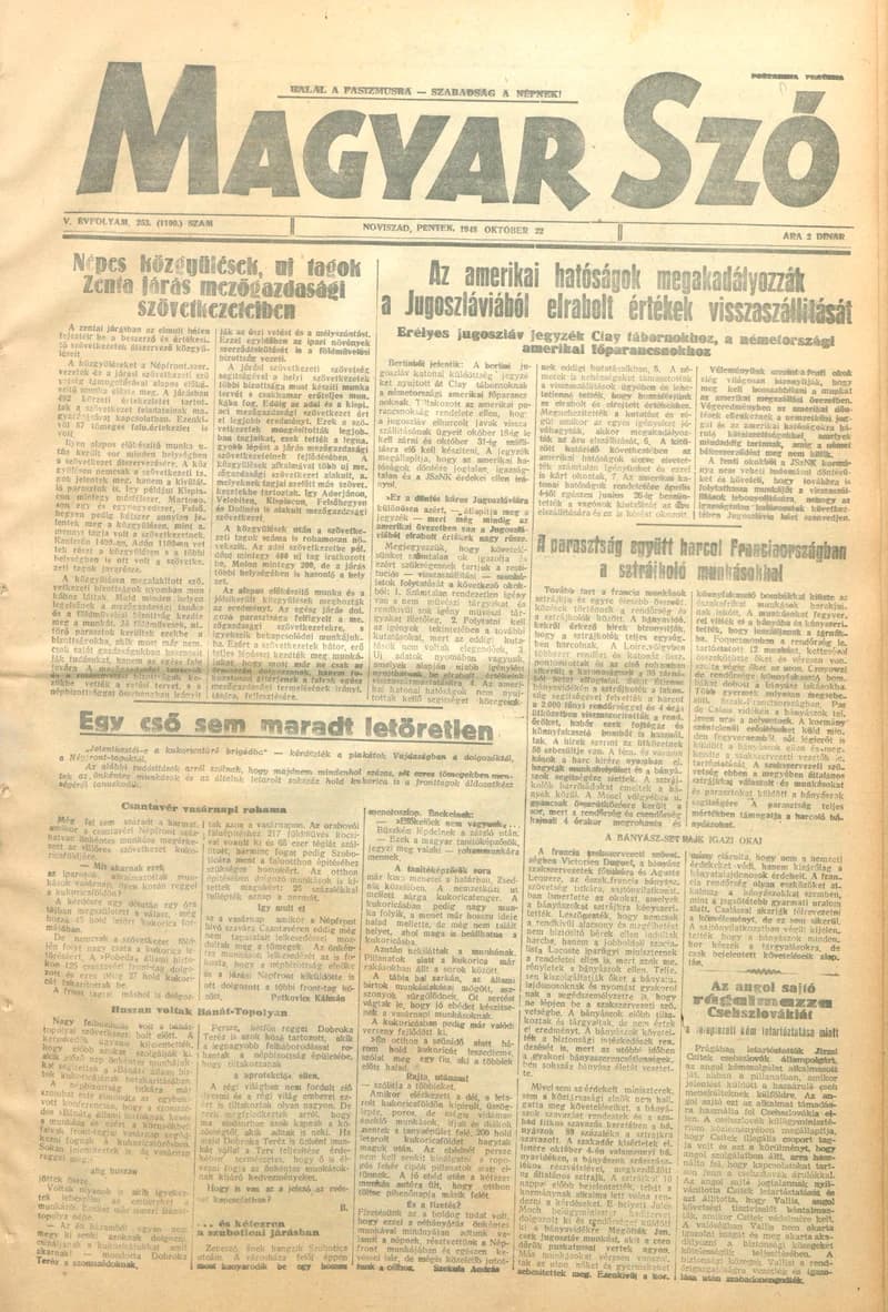Magyar Szó, 5. évf. 1948. október 22. 253. sz. 1–4. oldal