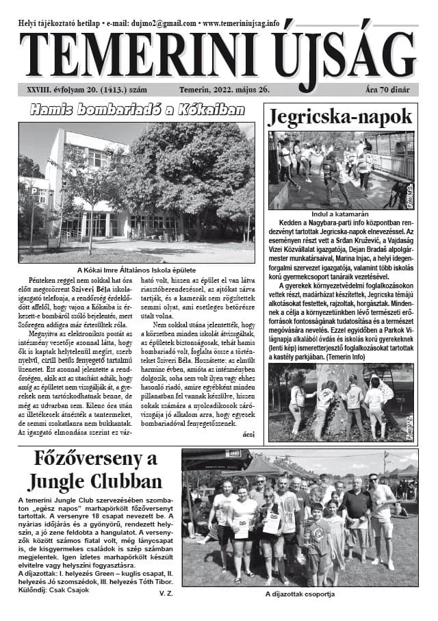 Temerini Újság, 28. évf. 2022. május 26. 20. sz.