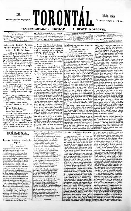 Torontál, 14. évf. 1885. május 14. 20. sz.