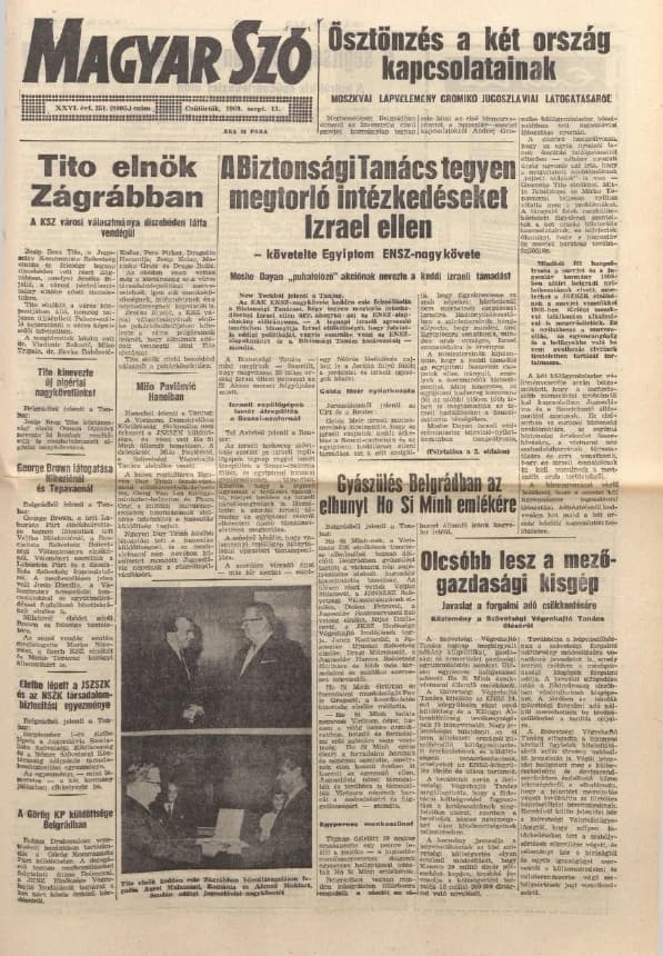 Magyar Szó, 26. évf. 1969. szeptember 11. 251. sz. 1–16. oldal