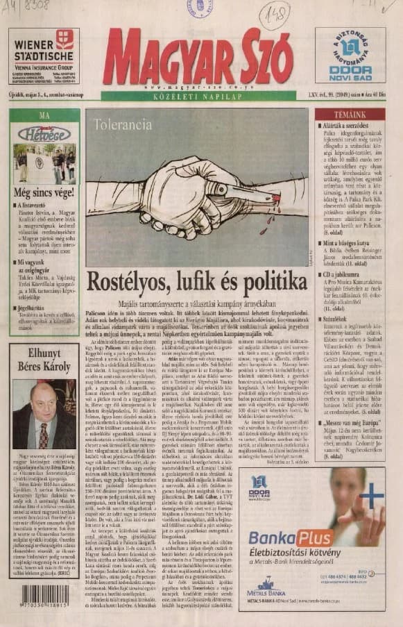 Magyar Szó, 65. évf. 2008. május 3. – 4. 99. sz. 1–44. oldal