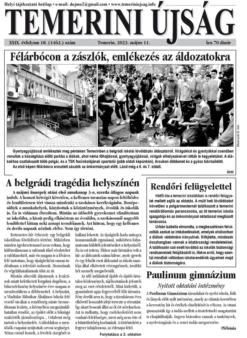 Temerini Újság, 29. évf. 2023. május 11. 18. sz.