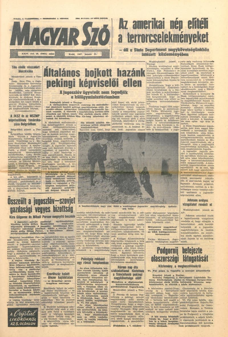Magyar Szó, 24. évf. 1967. január 31. 28. sz. 1–16. oldal