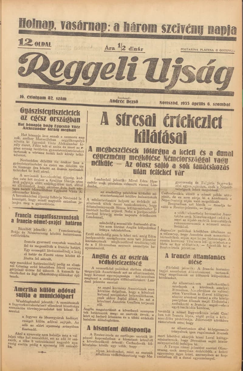 Reggeli Újság, 16. évf. 1935. április 6. 82. sz.