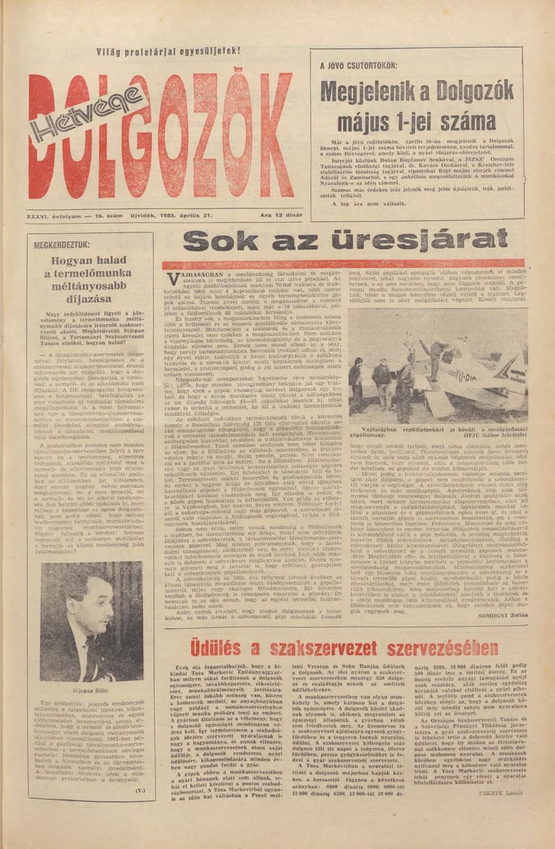 Dolgozók, 37. évf. 1983. április 21. 16. sz.