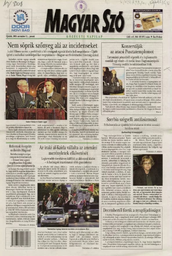 Magyar Szó, 62. évf. 2005. november 11. 266. sz. 1–20. oldal