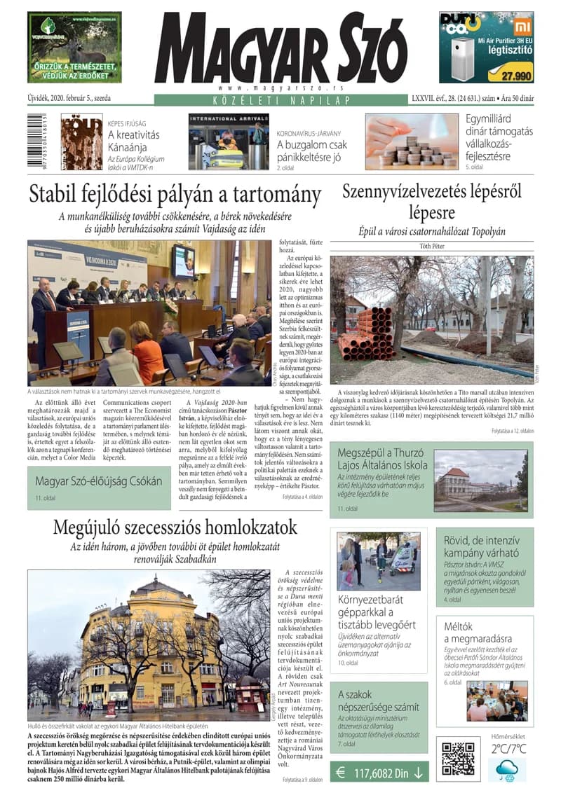 Magyar Szó, 77. évf. 2020. február 5. 28. sz. 1–16. oldal