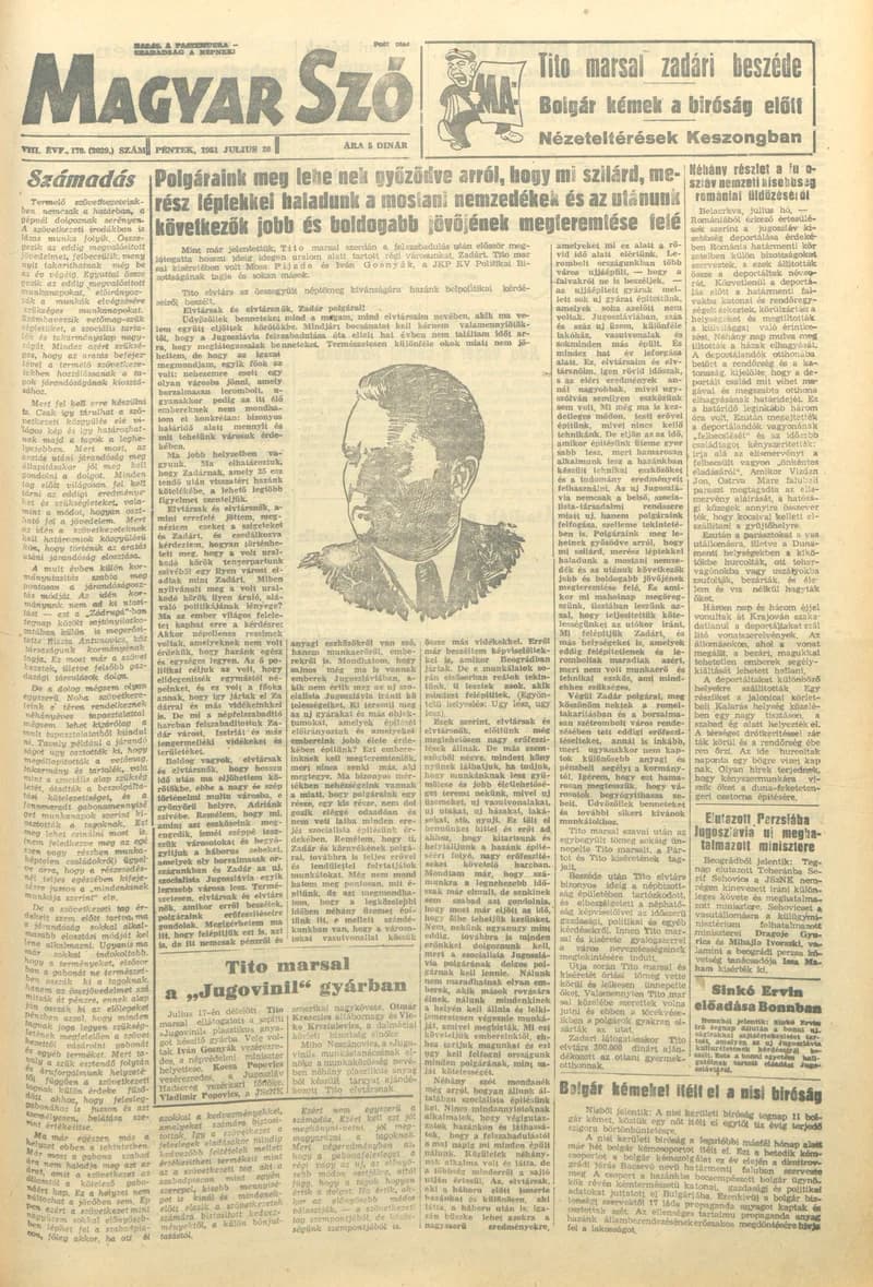 Magyar Szó, 8. évf. 1951. július 20. 170. sz. 1–4. oldal