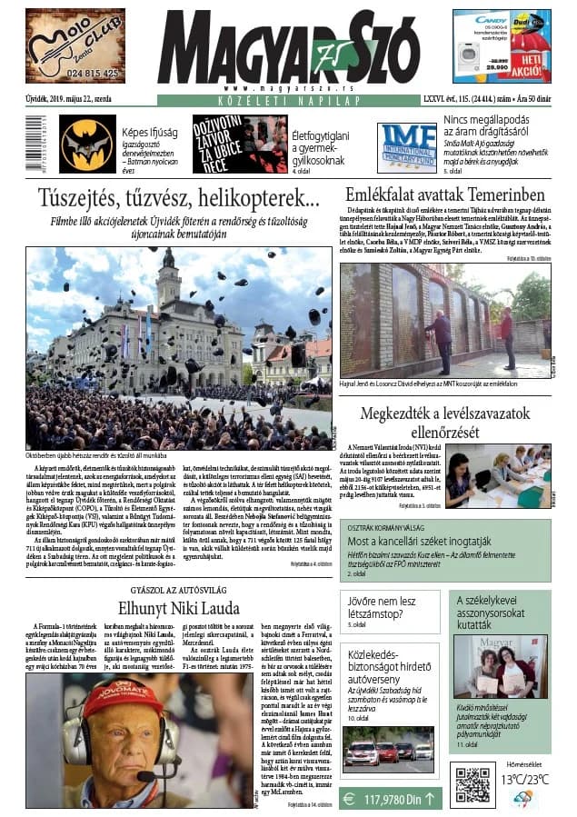 Magyar Szó, 76. évf. 2019. május 22. 115. sz. 1–16. oldal