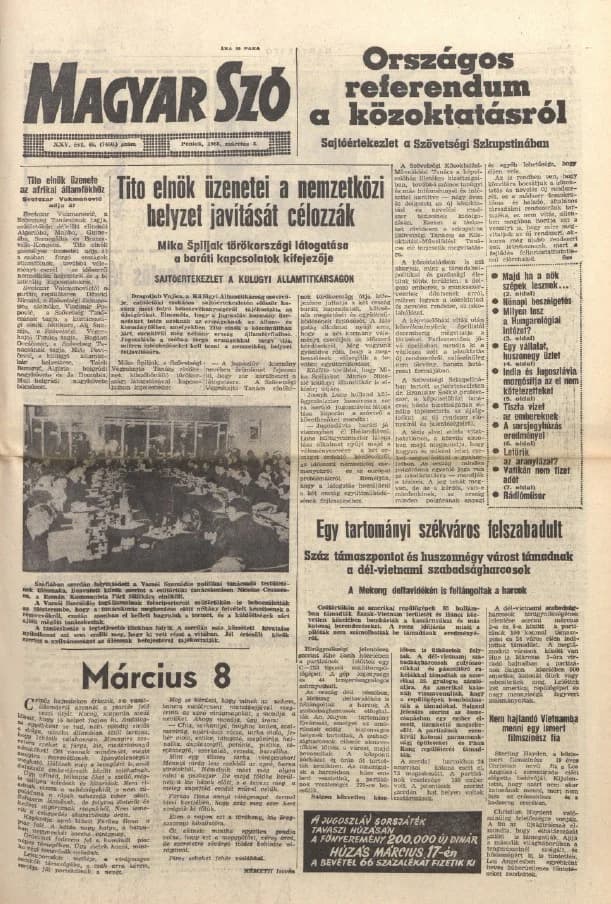 Magyar Szó, 25. évf. 1968. március 8. 66. sz. 1–12. oldal