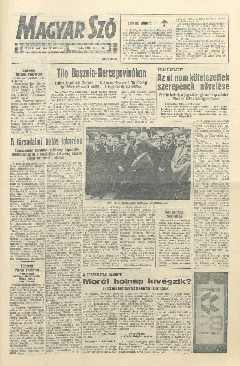 Magyar Szó, 35. évf. 1978. április 12. 100. sz. 1–24. oldal