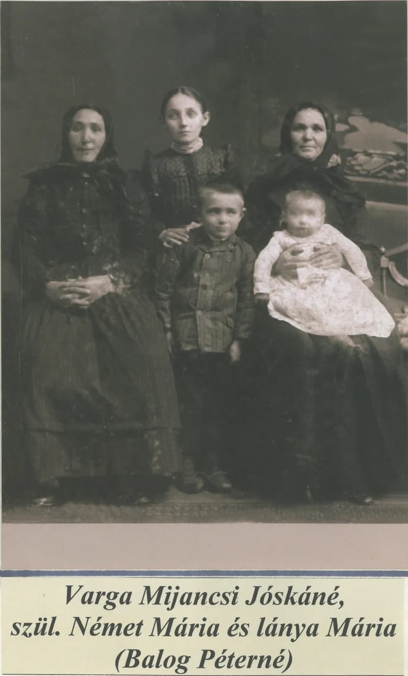 Varga Mijancsi Jóskáné és lánya Mária