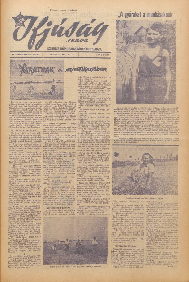 Ifjúság Szava, 6. évf. 1950. július 1. 251. sz.