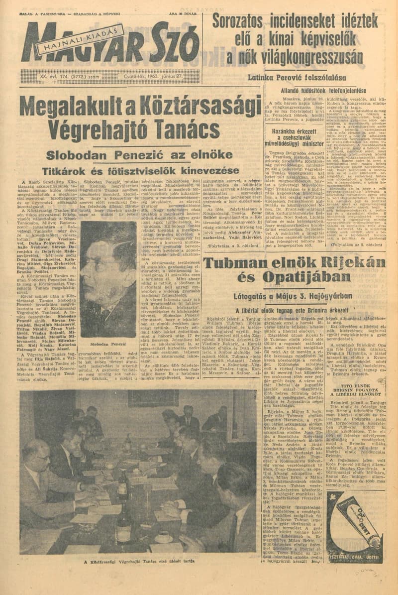 Magyar Szó, 20. évf. 1963. június 27. 174. sz. 1–14. oldal