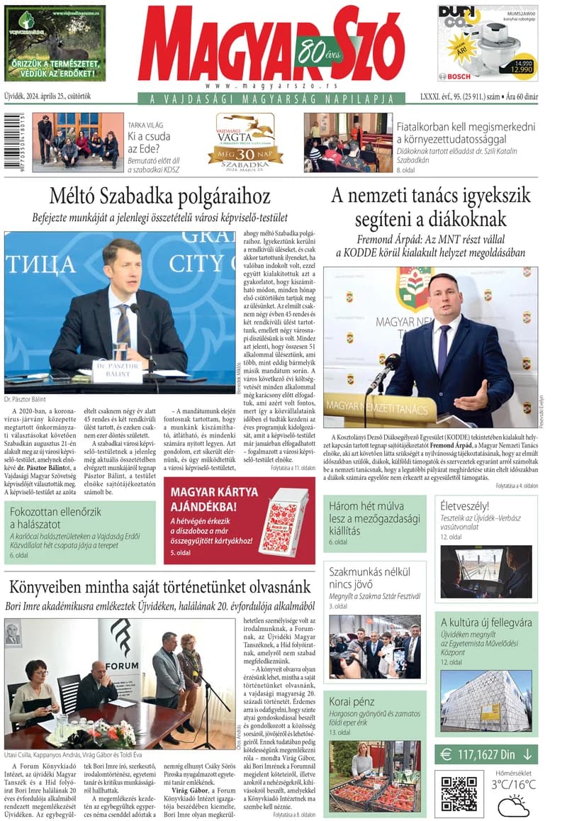 Magyar Szó, 81. évf. 2024. április 25. 95. sz. 1–20. oldal