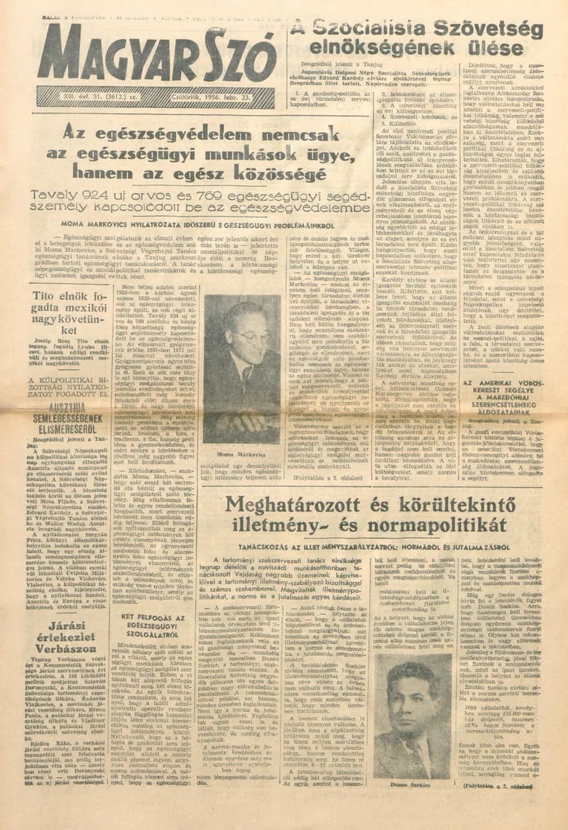 Magyar Szó, 13. évf. 1956. február 23. 51. sz. 1–12. oldal