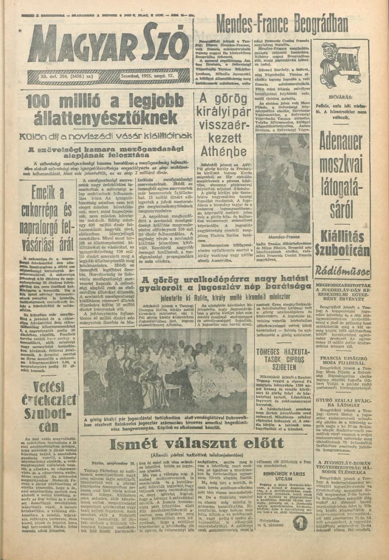 Magyar Szó, 12. évf. 1955. szeptember 17. 254. sz. 1–10. oldal