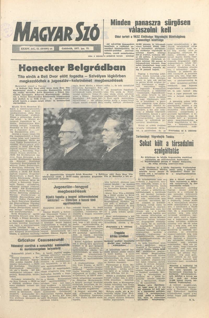 Magyar Szó, 34. évf. 1977. január 13. 11. sz.