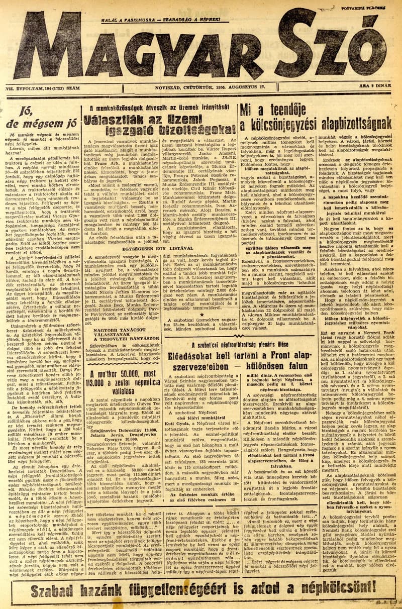 Magyar Szó, 7. évf. 1950. augusztus 17. 194. sz. 1–4. oldal