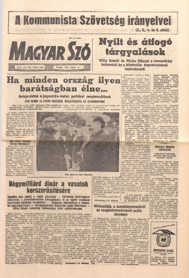 Magyar Szó, 25. évf. 1968. június 14. 162. sz. 1–16. oldal