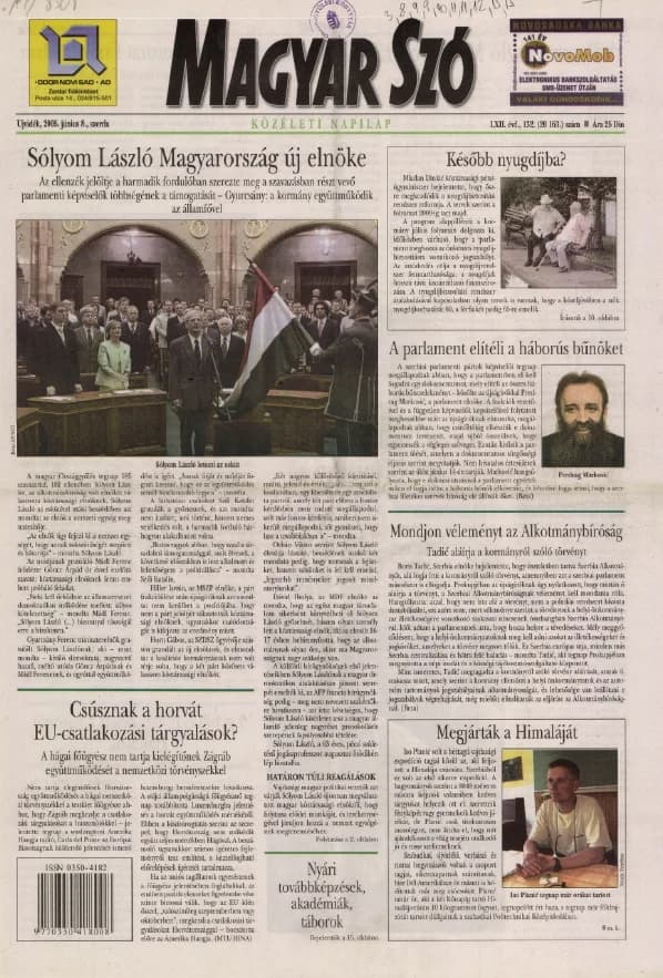 Magyar Szó, 62. évf. 2005. június 8. 132. sz. 1–20. oldal