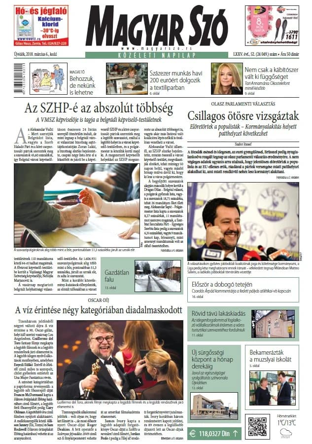 Magyar Szó, 75. évf. 2018. március 6. 52. sz. 1–20. oldal