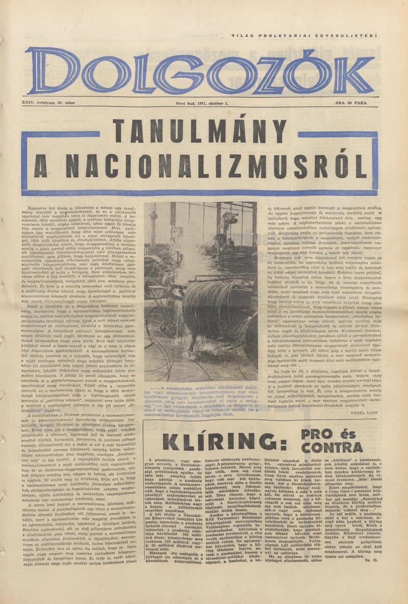 Dolgozók, 25. évf. 1971. október 1. 39. sz.