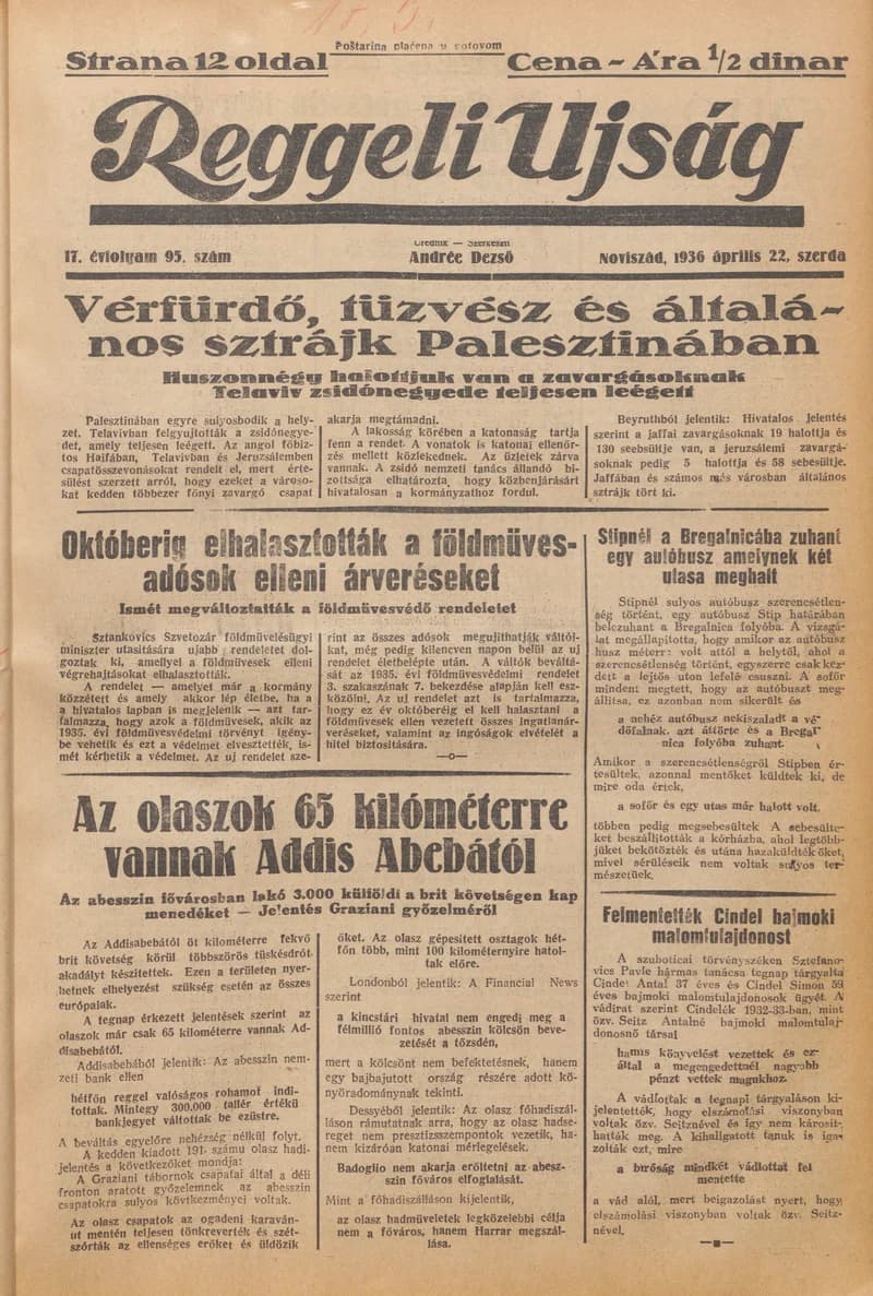 Reggeli Újság, 17. évf. 1936. április 22. 95. sz.