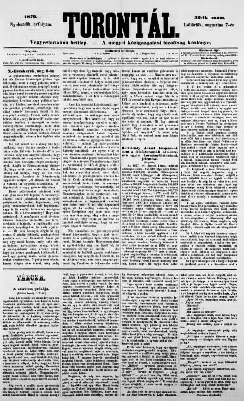 Torontál, 8. évf. 1879. augusztus 7. 32. sz.