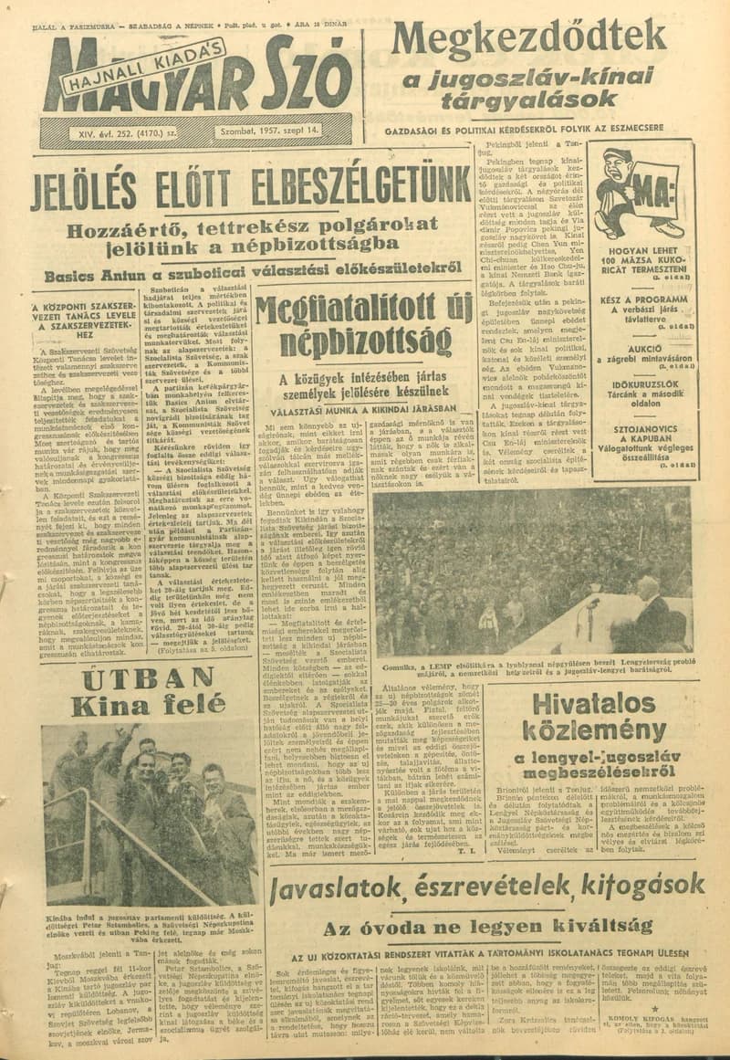 Magyar Szó, 14. évf. 1957. szeptember 14. 252. sz. 1–18. oldal