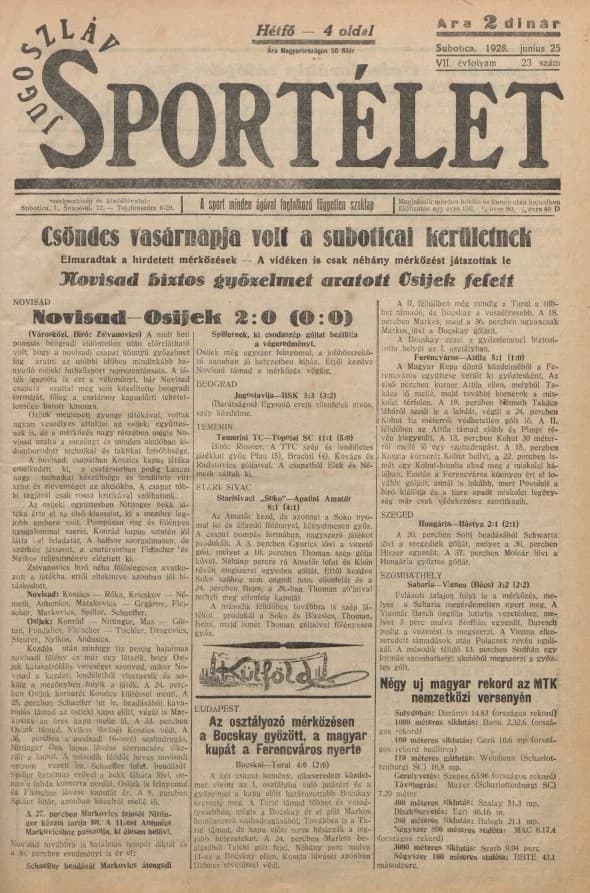 Jugoszláv sportélet, 7. évf. 1928. június 25. 23. sz.