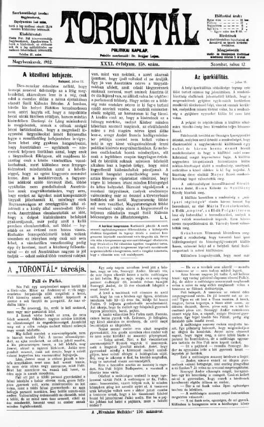 Torontál, 31. évf. 1902. július 12. 158. sz.