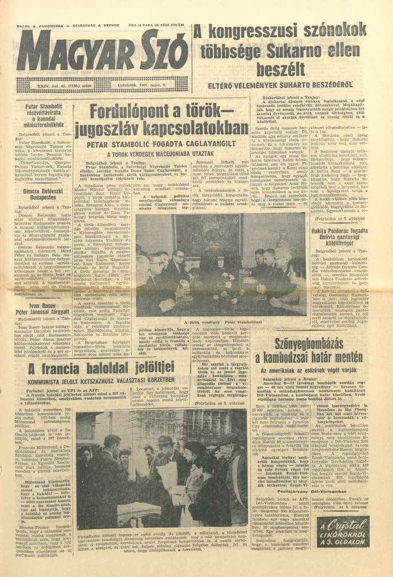 Magyar Szó, 24. évf. 1967. március 9. 65. sz. 1–14. oldal