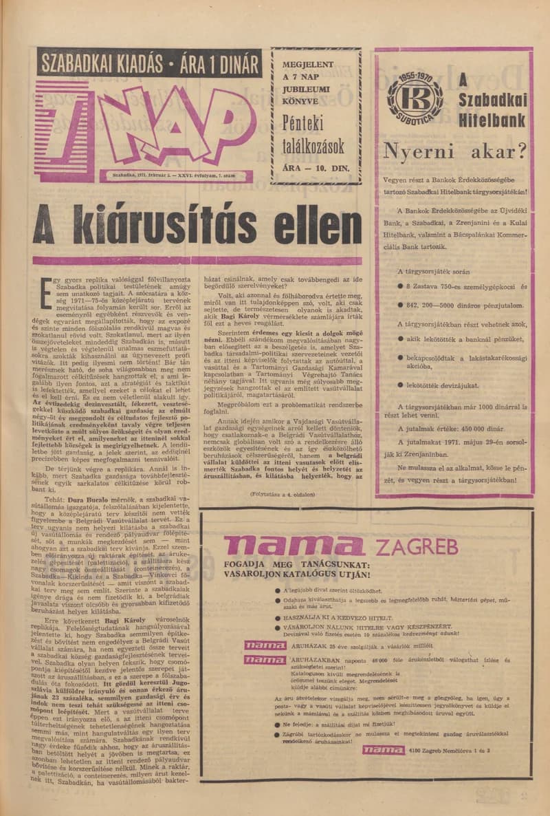 7 Nap, 26. évf. 1971. február 5. 7. sz. 1–28. oldal
