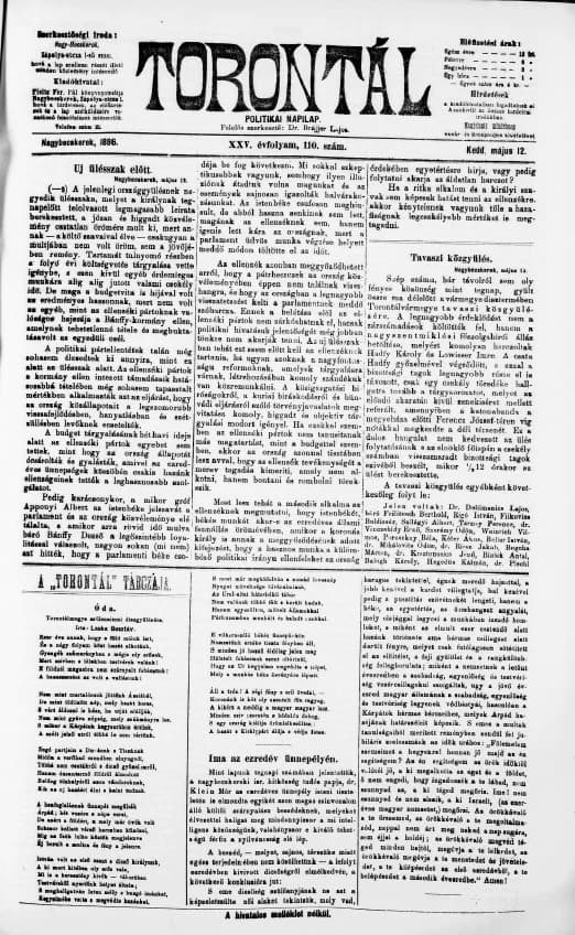 Torontál, 25. évf. 1896. május 12. 110. sz.