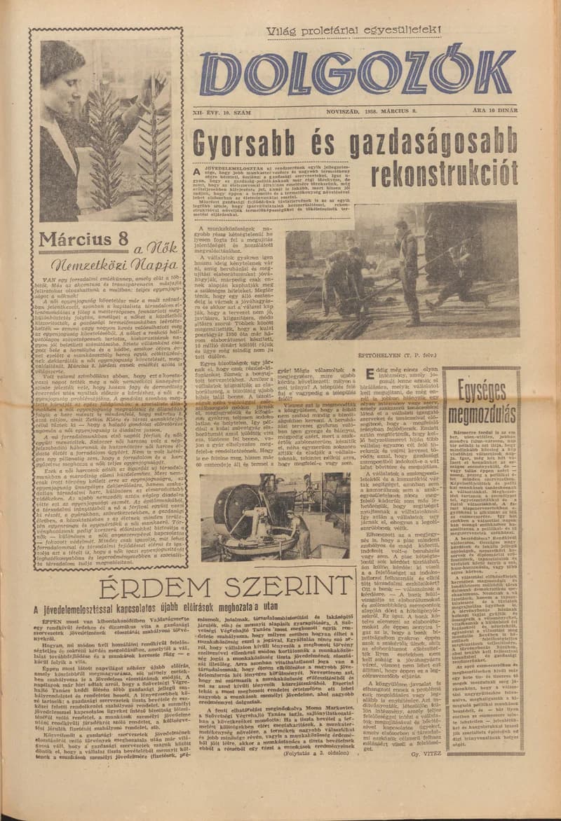 Dolgozók, 12. évf. 1958. március 8. 10. sz.