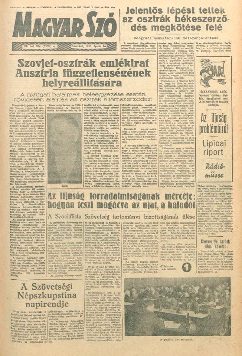 Magyar Szó, 12. évf. 1955. április 16. 104. sz. 1–10. oldal