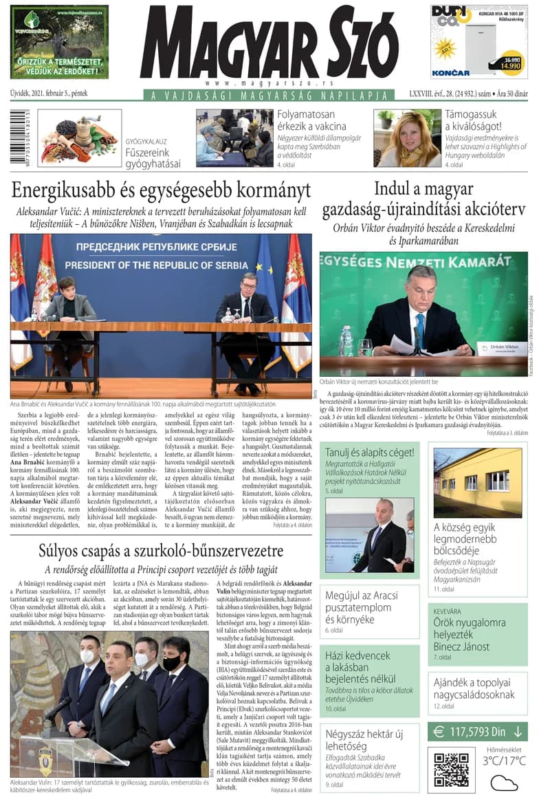 Magyar Szó, 78. évf. 2021. február 5. 28. sz. 1–16. oldal