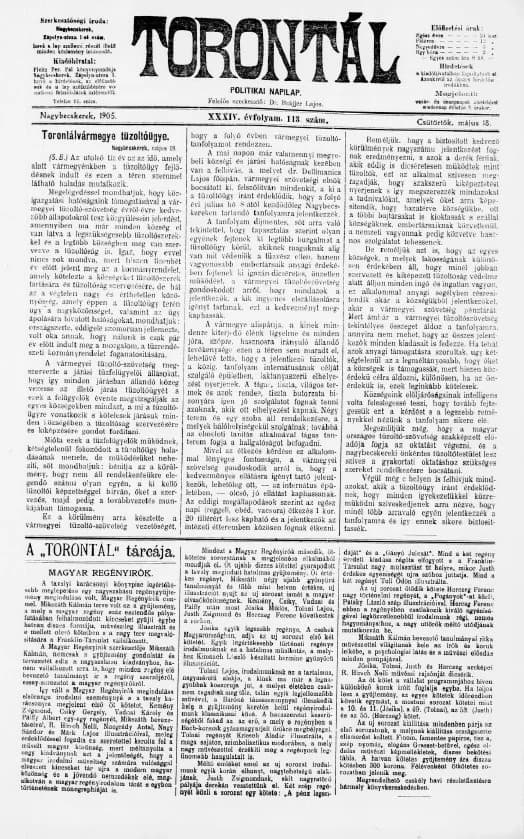 Torontál, 34. évf. 1905. május 18. 113. sz.