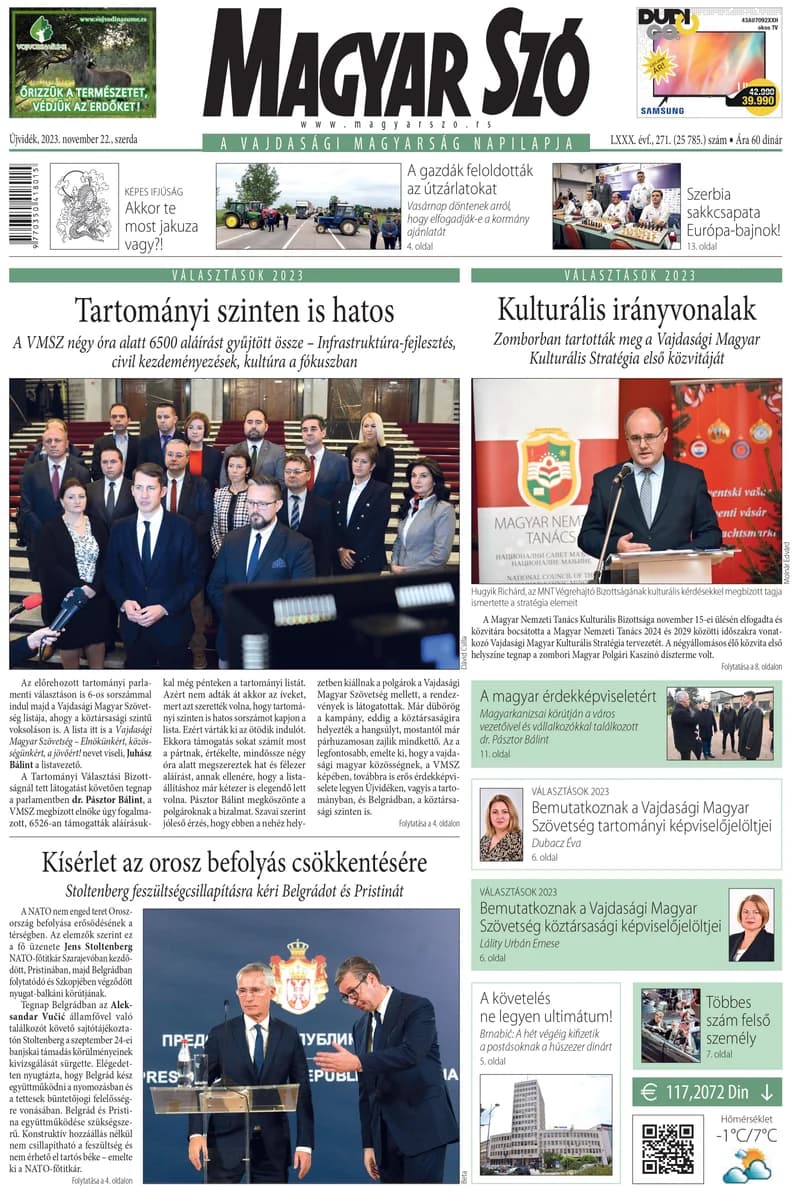Magyar Szó, 80. évf. 2023. november 22. 271. sz. 1–16. oldal