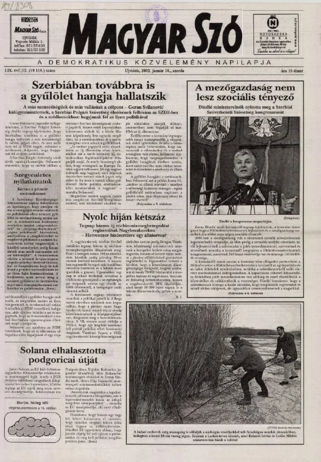 Magyar Szó, 59. évf. 2002. január 16. 12. sz. 1–16. oldal