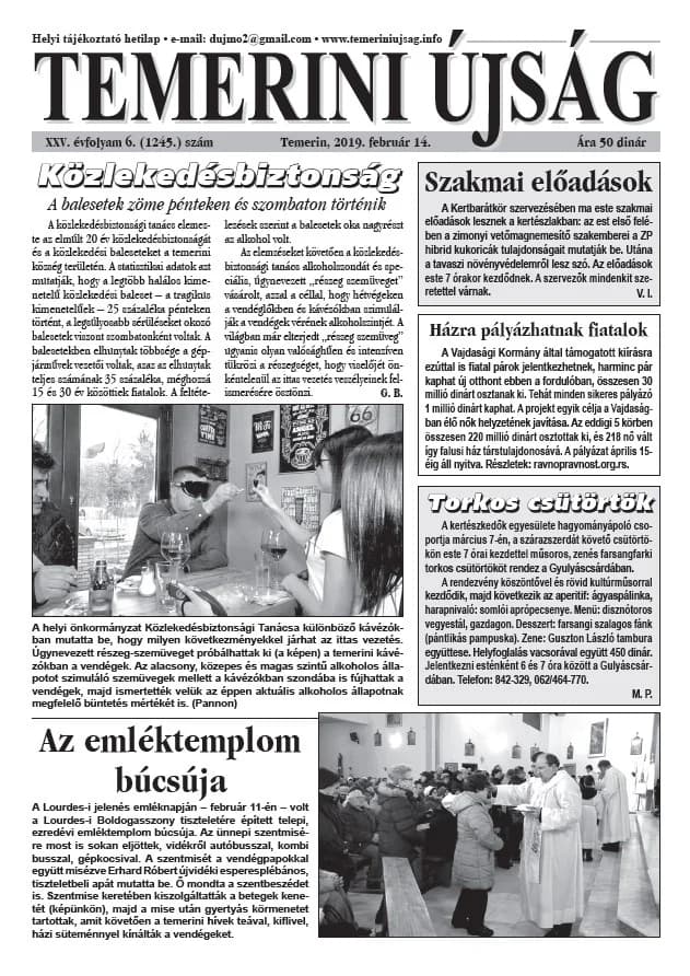 Temerini Újság, 25. évf. 2019. február 14. 6. sz.