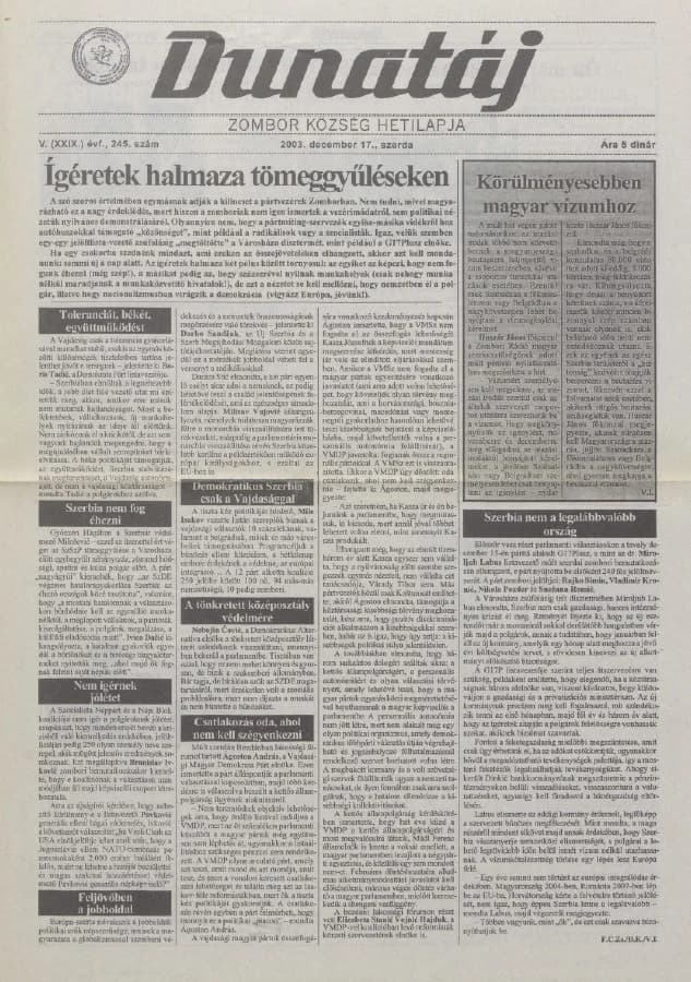 Dunatáj, 5. évf. 2003. december 17. 245. sz.