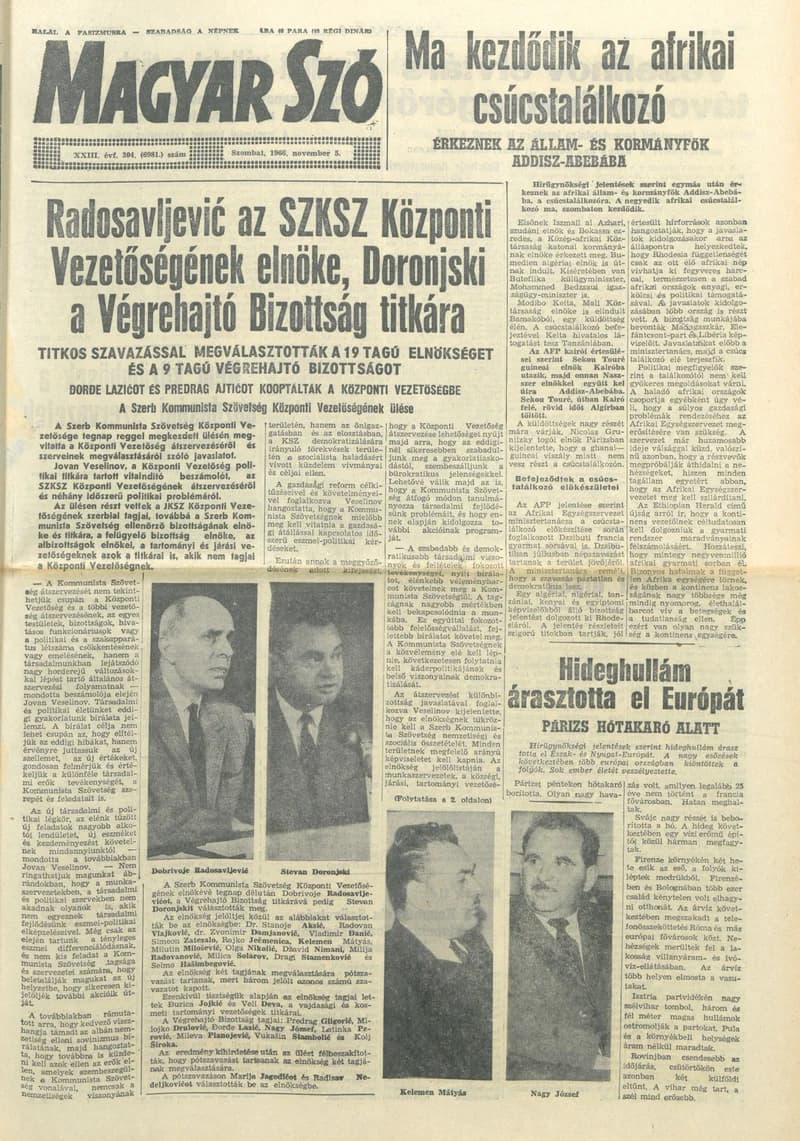 Magyar Szó, 23. évf. 1966. november 5. 304. sz.