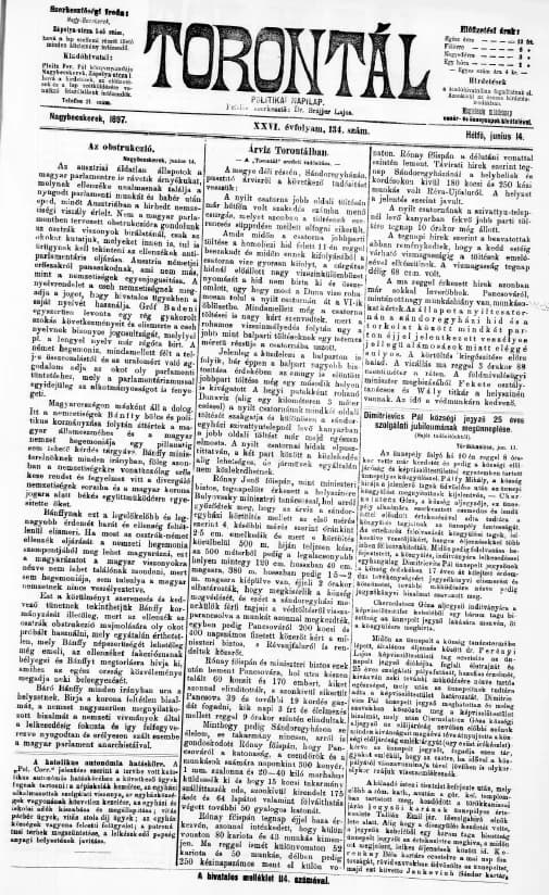Torontál, 26. évf. 1897. június 14. 134. sz.