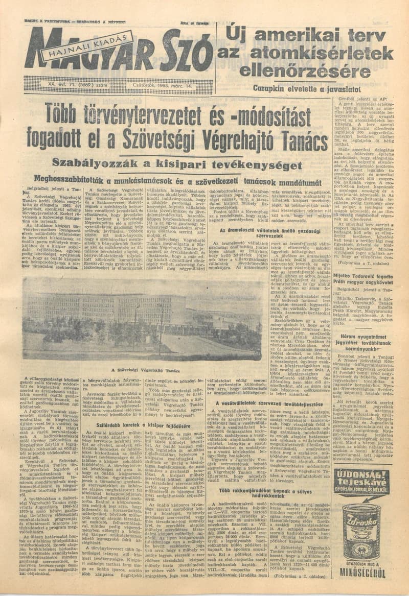 Magyar Szó, 20. évf. 1963. március 14. 71. sz. 1–14. oldal