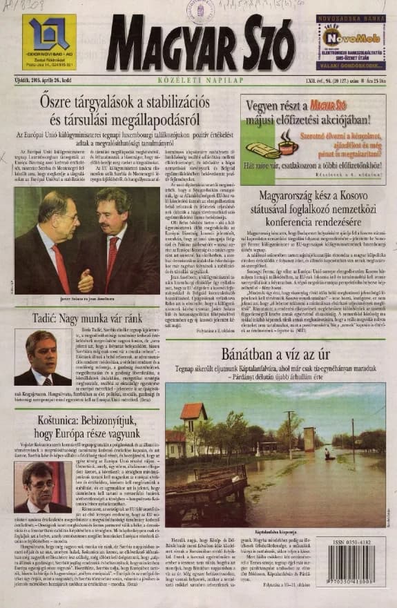 Magyar Szó, 62. évf. 2005. április 26. 96. sz. 1–20. oldal