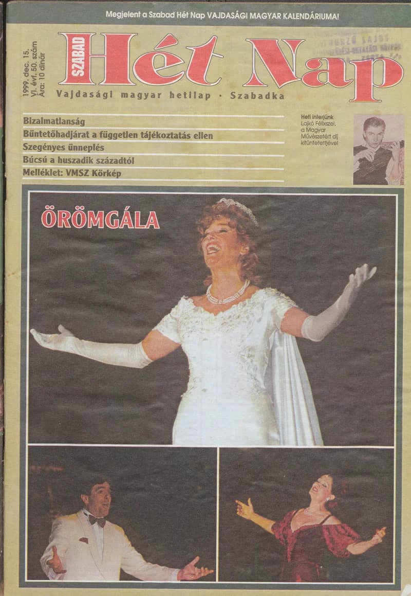 Szabad Hét Nap, 6. évf. 1999. december 15. 50. sz.